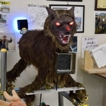 　赤外線センサーで動物を感知すると、大音量と光で追い払う撃退装置「モンスターウルフ」＝１３日、北海道奈井江町