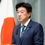 　記者会見する木原官房長官＝１９日午前、首相官邸