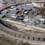 　閉幕から１カ月が過ぎ、パビリオンの解体作業などが進む大阪・関西万博会場＝１９日、大阪市此花区の夢洲（共同通信社ヘリから）