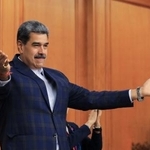 　イベントに参加するベネズエラのマドゥロ大統領＝１８日、カラカス（ロイター＝共同）