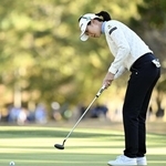 　第３日、通算９アンダーで２位に浮上した木戸愛＝エリエールＧＣ松山