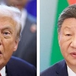 　トランプ米大統領（ロイター＝共同）、中国の習近平国家主席（タス＝共同）