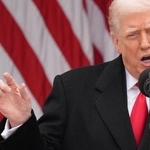 　トランプ米大統領＝２５日、ワシントン（ＡＰ＝共同）