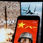 　中国のロケット軍が「微博（ウェイボ）」の公式アカウントで公開した「もし戦争が今日勃発したら、これが答えだ」と題する動画の一場面（共同）