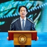 　防衛力強化について記者会見する台湾の頼清徳総統＝２６日、台北市（総統府提供・共同）