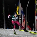 　Ｗ杯複合男子個人第２戦　後半距離で力走する谷地宙＝ルカ（共同）