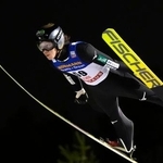 　Ｗ杯ジャンプ男子個人第５戦　２位に入った二階堂蓮の飛躍＝ルカ（共同）