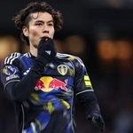 　サッカーのイングランド・プレミアリーグで、マンチェスター・シティー戦に出場したリーズの田中碧＝２９日、マンチェスター（ゲッティ＝共同）