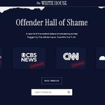 　メディアの報道内容を批判する米ホワイトハウスのウェブサイト（共同）
