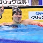 　男子２００メートル個人メドレーで、１分５５秒６０をマークし優勝した松下知之＝東京アクアティクスセンター