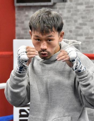 　練習を公開したＷＢＡバンタム級王者の堤聖也＝東京都内