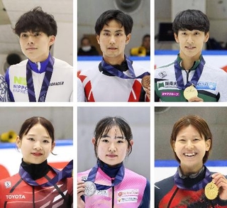 　（上段左から）宮田将吾、吉永一貴、渡辺啓太（下段左から）中島未莉、金井莉佳、平井亜実