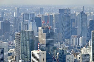 　東京都心部の高層ビル群