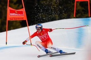 　アルペンスキーＷ杯で男子滑降第２戦に出場したマルコ・オーデルマット＝１８日、バルガルデナ（ゲッティ＝共同）