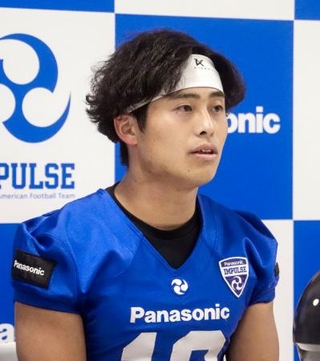 　ライスボウルに向け、記者会見するパナソニックの荒木優也＝２２日、大阪府門真市