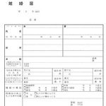 　法務省が作成した離婚届のイメージ。最下部に親権者などに応じて未成年の子どもの氏名を記入する欄がある