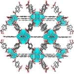 　ＰＦＡＳに吸着作用を示す代表的なＭＯＦの一つの構造を再現した画像（東邦大の今野大輝准教授提供）