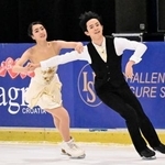 　アイスダンスフリー　演技する櫛田育良（左）、島田高志郎組＝ザグレブ（共同）