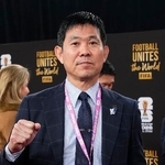 　サッカーＷ杯北中米３カ国大会の組み合わせ抽選会に臨む森保一監督＝５日、米ワシントン（共同）