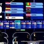　サッカーＷ杯北中米３カ国大会の組み合わせ抽選で、Ｆ組に決まった日本＝５日、米ワシントン（共同）