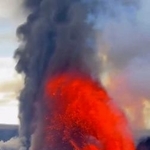 　噴火した米ハワイ島のキラウエア火山＝６日（ＵＳＧＳのＸから、共同）
