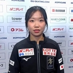 　試合から一夜明け、取材に応じる中井亜美＝７日、ＩＧアリーナ