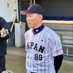 　取材に応じる野球日本代表の井端弘和監督＝さいたま市