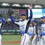 　都市対抗野球の１回戦で勝利したパナソニックナイン＝２０２３年、東京ドーム