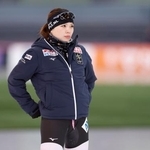 　スピードスケートＷ杯第４戦を前に調整する佐藤綾乃＝ハーマル（共同）