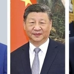 　高市早苗首相、中国の習近平国家主席（新華社＝共同）、トランプ米大統領（ゲッティ＝共同）