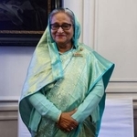 　ドイツ・ミュンヘンの国際会議に出席したハシナ首相（当時）＝２０２４年２月（ロイター＝共同）