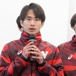 　箱根駅伝への意気込みを語る早大の山口智規＝１３日、埼玉県所沢市