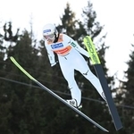 　丸山希の１回目の飛躍＝クリンゲンタール（共同）