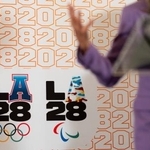 　２０２４年、パリで行われた２８年ロサンゼルス五輪のレセプション（ＡＰ＝共同）