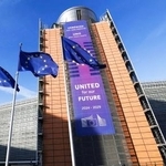 　ＥＵ欧州委員会の本部ビル＝１５日、ブリュッセル（ロイター＝共同）