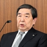 　記者会見する民放連の早河洋会長＝１８日午後、東京都千代田区