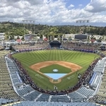 　米大リーグ、ドジャースの本拠地ドジャースタジアム＝２０２４年５月、ロサンゼルス（共同）