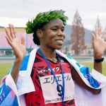 　ハーフマラソンで４連覇を果たしたマーガレット・アキドル＝ＪＦＥ晴れの国スタジアム