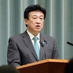 　記者会見する木原官房長官＝２２日午前、首相官邸