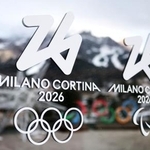 　ミラノ・コルティナ冬季五輪のロゴ＝１２月（ロイター＝共同）