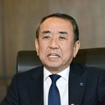 　インタビューに応じるアサヒグループホールディングスの勝木敦志社長