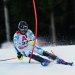 　Ｗ杯の女子回転第５戦で２２位に入った前田知沙樹＝２８日（ＡＰ＝共同）