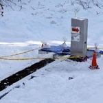 　男児が腕を挟まれたスキー場のエスカレーター＝２８日、北海道小樽市