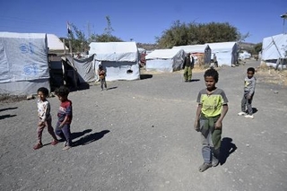 　イエメンの首都サヌア郊外にある避難民キャンプ＝２０２４年