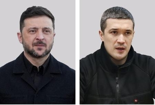 　ウクライナのゼレンスキー大統領（ゲッティ＝共同）、フェドロフ第１副首相兼デジタル転換相