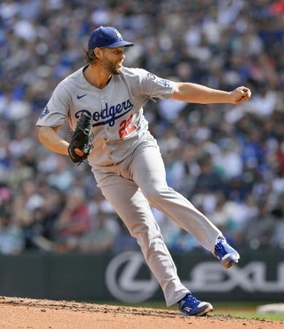 　ドジャースのカーショー＝２０２５年９月、米シアトル