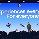 　「ＣＥＳ」に合わせて開かれた韓国サムスン電子の記者会見＝４日、米ラスベガス（共同）