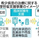 　希少疾患の治療に関する厚労省支援事業のイメージ