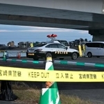 　不発弾のような物が見つかった現場周辺＝５日午後、宮崎市