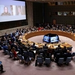 　米国によるベネズエラ攻撃を協議する国連安全保障理事会の緊急会合＝５日、ニューヨーク（ロイター＝共同）